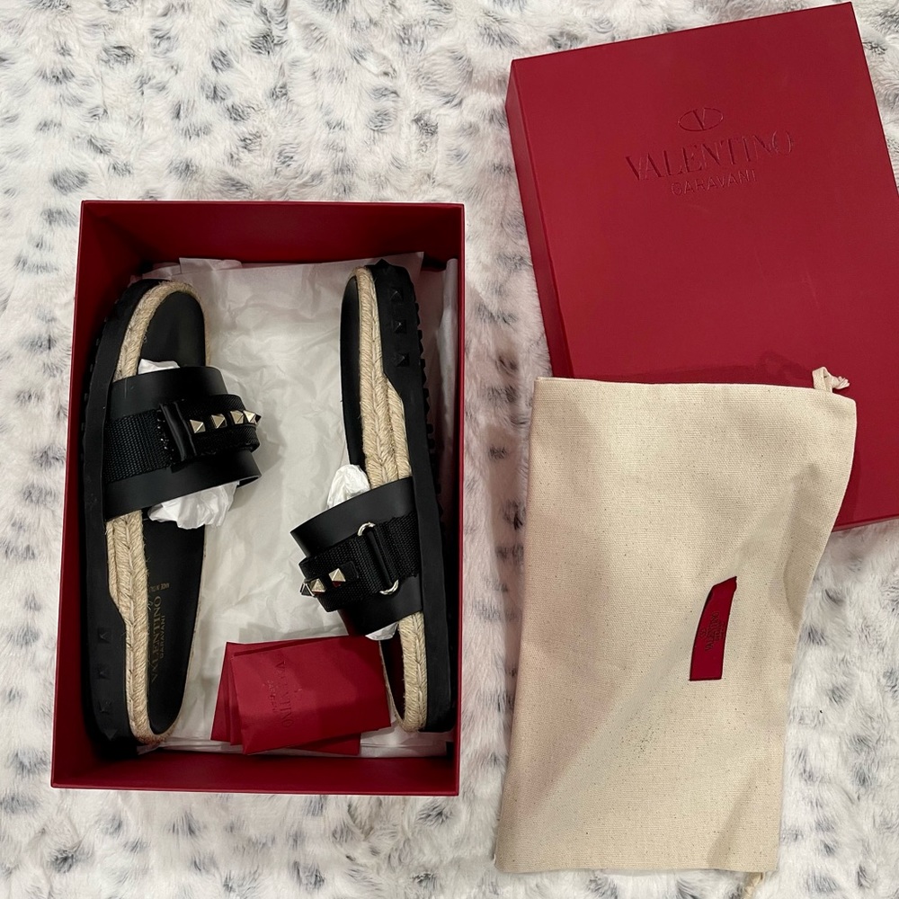 Valentino espadrille pool slides